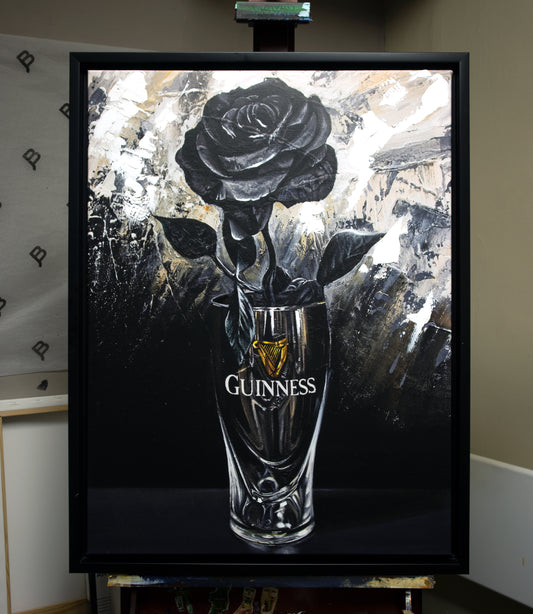 "Fill Your own Cup" 80cm x 60cm Hand Embellished Canvas print - Black Frame