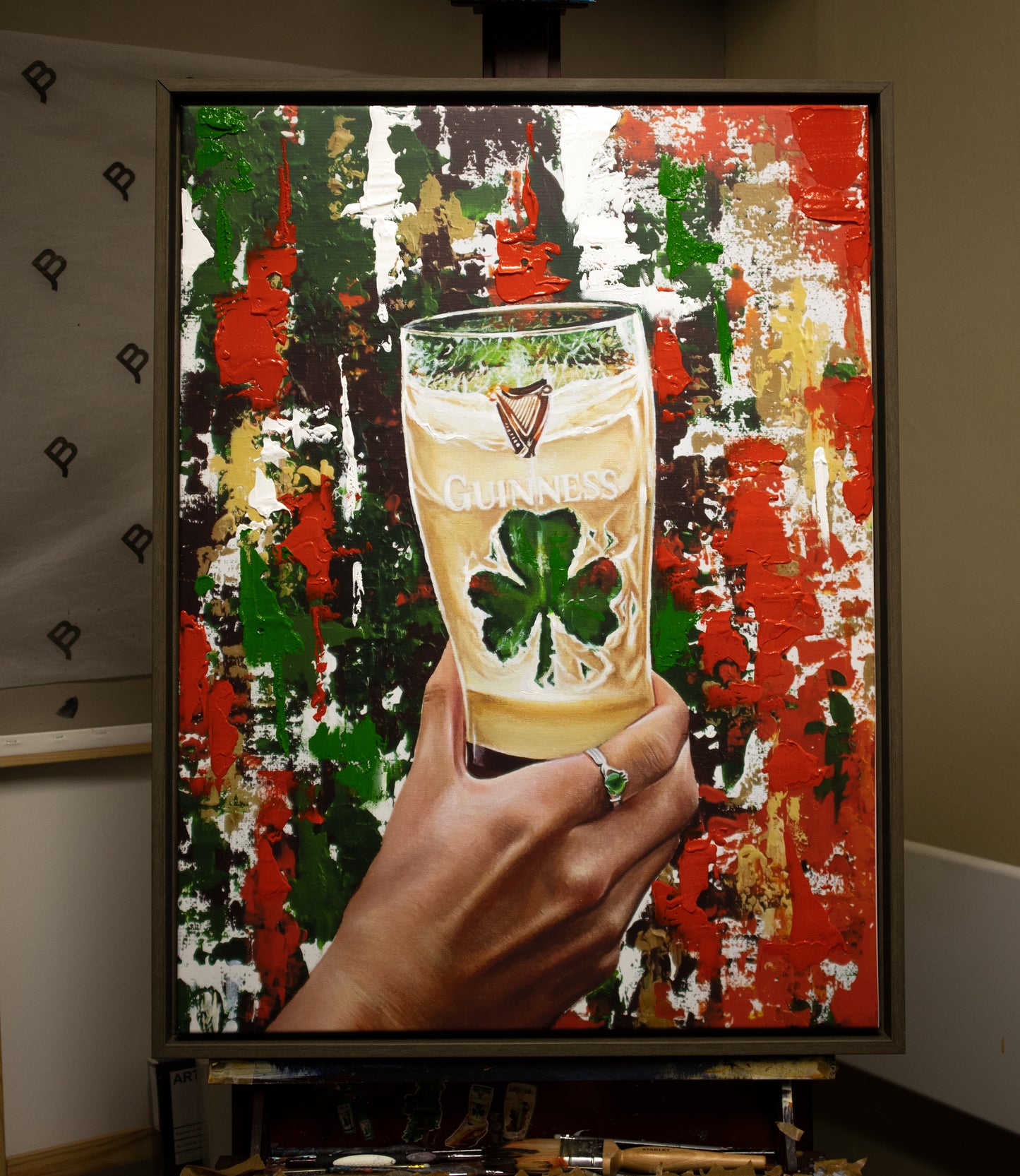 "Luck Of The Irish" 80cm x 60cm Hand Embellished Canvas print