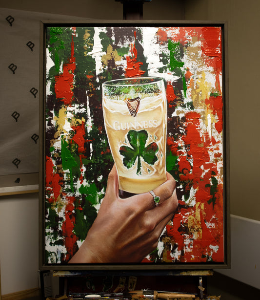 "Luck Of The Irish" 80cm x 60cm Hand Embellished Canvas print