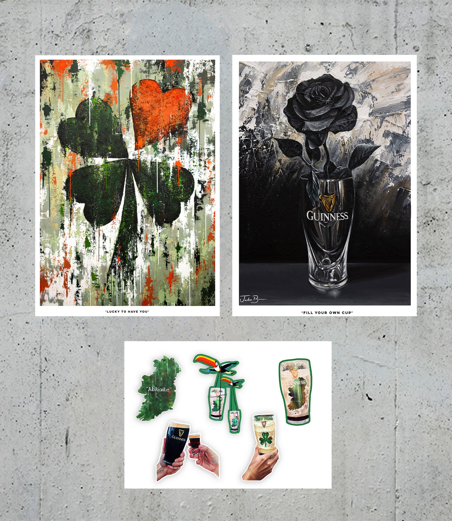 "Valentines Bundle" 2 prints + FREE sticker sheet